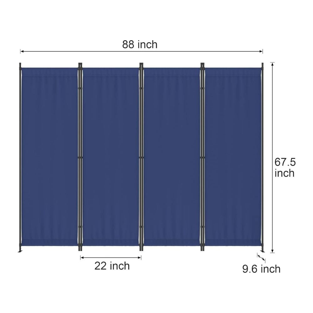 Portable 4-Panel Room Divider Screen for Home Office