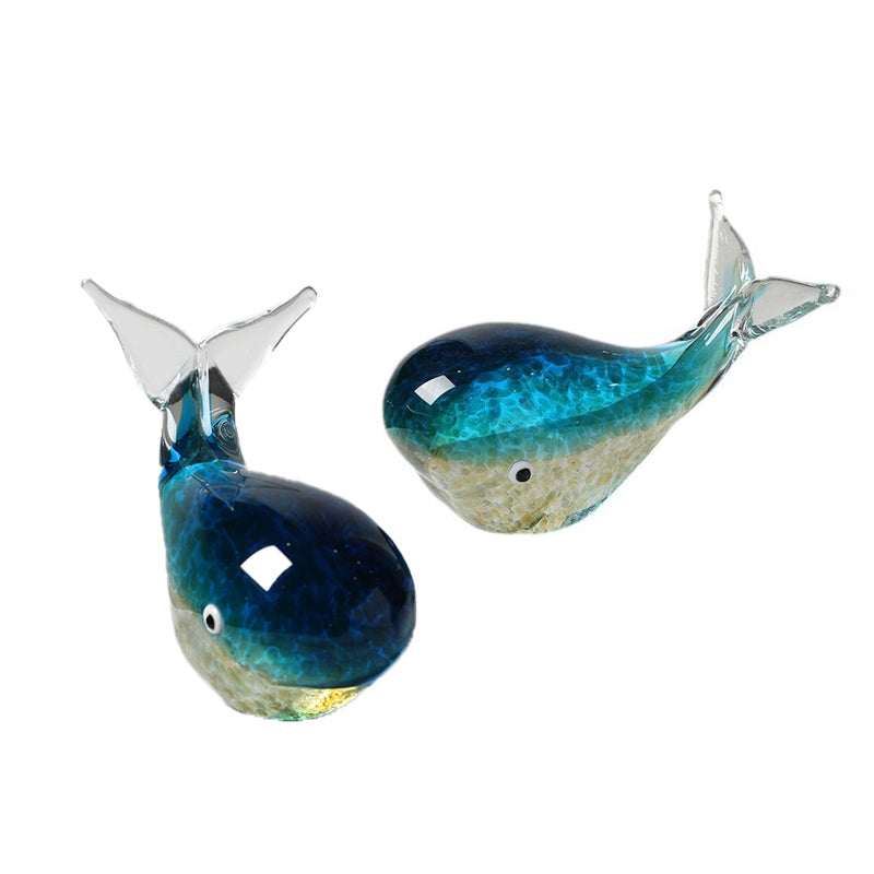 Wunderschöne, leuchtende Wal-Glasfigur