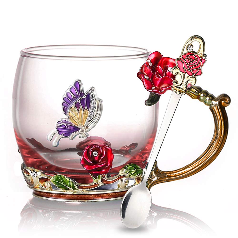 Wunderschönes florales Teeservice mit Löffel