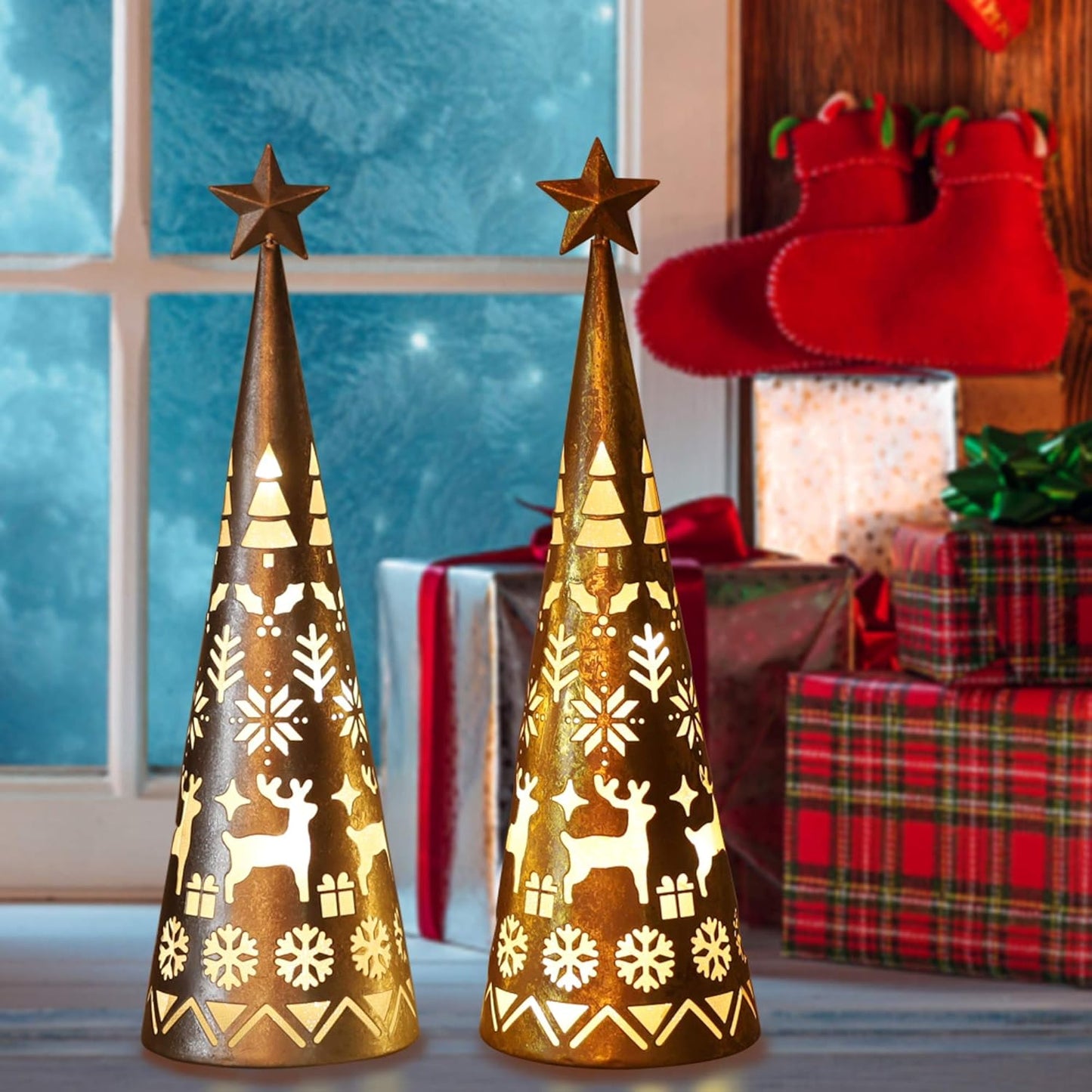 Sparkling LED Cone Table Centerpiece Set - Halri