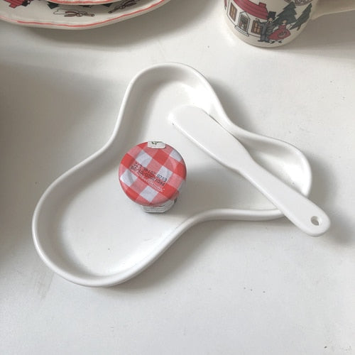 Dekorative Tabletts aus weißem Porzellan