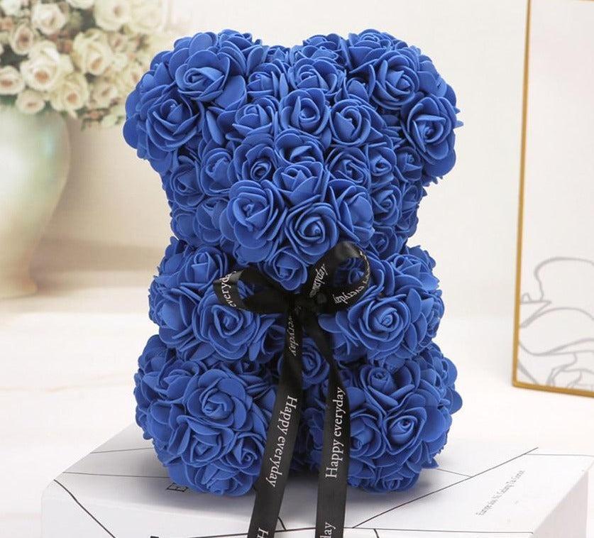 Wunderschönes Geschenk mit Blumenmuster: Teddybär