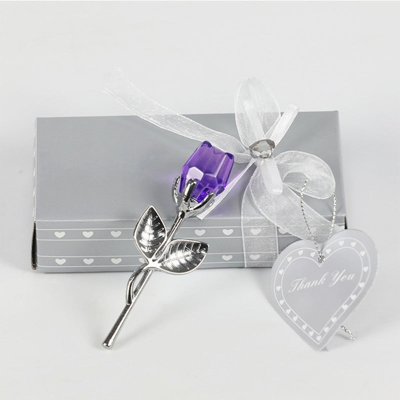 Wunderschöne Kristallrose in Geschenkbox