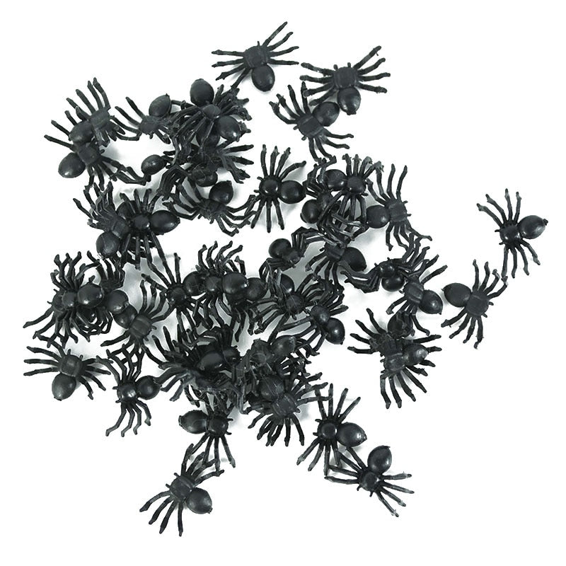 Leuchtende Halloween-Spinnendekorationen, 50er-Pack