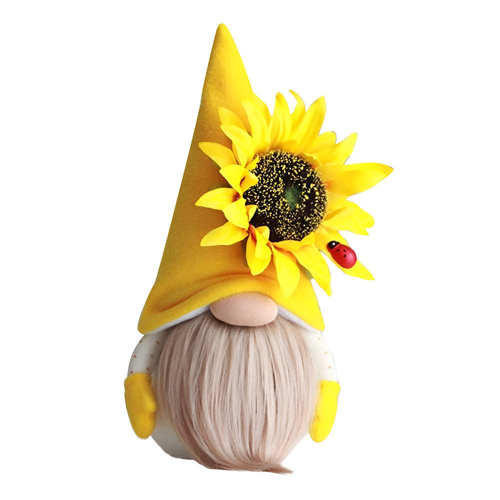 Entzückende, handgefertigte Gartenzwergstatue mit leuchtender Blume