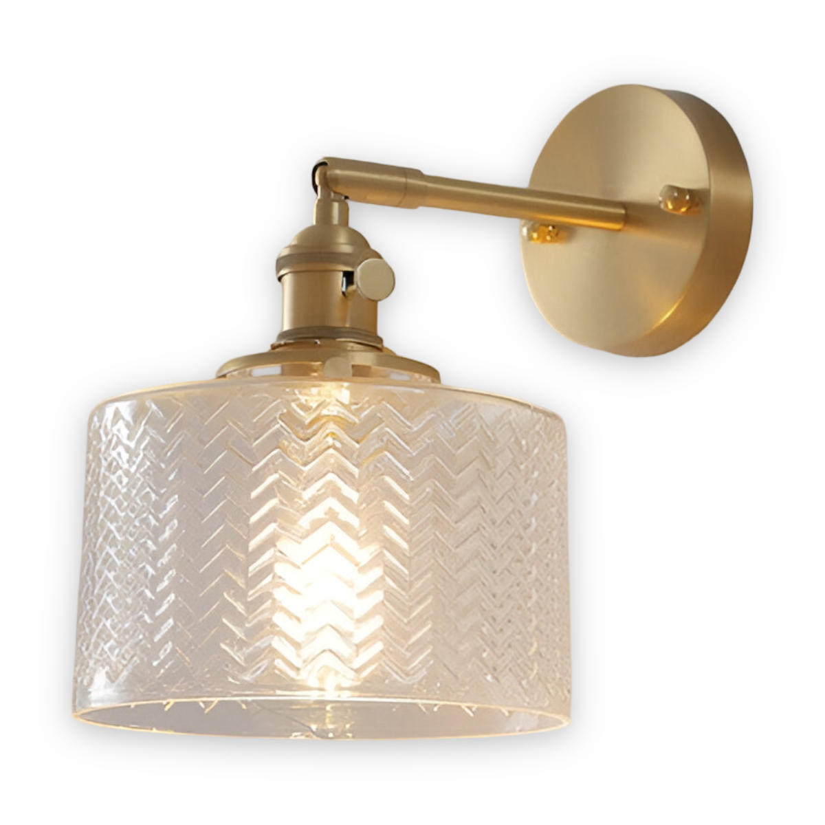Moderne LED-Wandleuchte aus Glas mit verstellbarem Arm