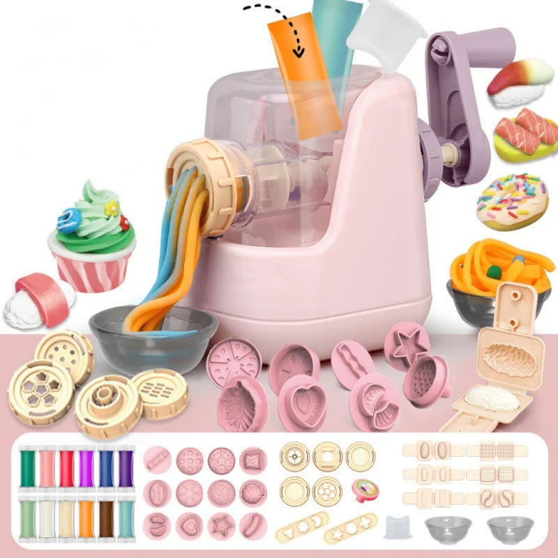 Kitchen Toy Set with Clay Noodle, Ice Cream, Burger Maker – Safe for Ages 3+