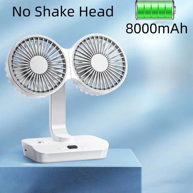 Tragbarer, wiederaufladbarer Tischventilator mit LED-Anzeige