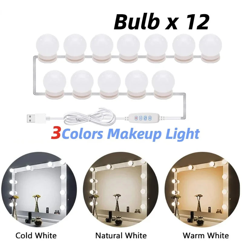 Professionelles LED-Make-up-Lichtset mit 10 dimmbaren Lampen