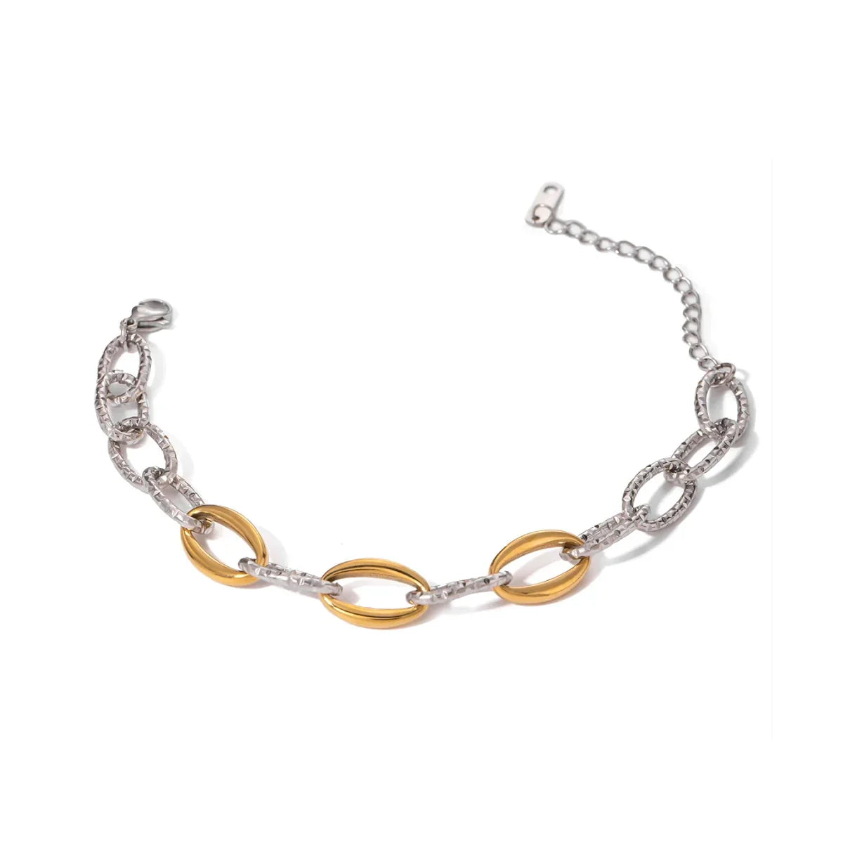 Halri | Elegantes zweifarbiges, gemustertes Silberarmband