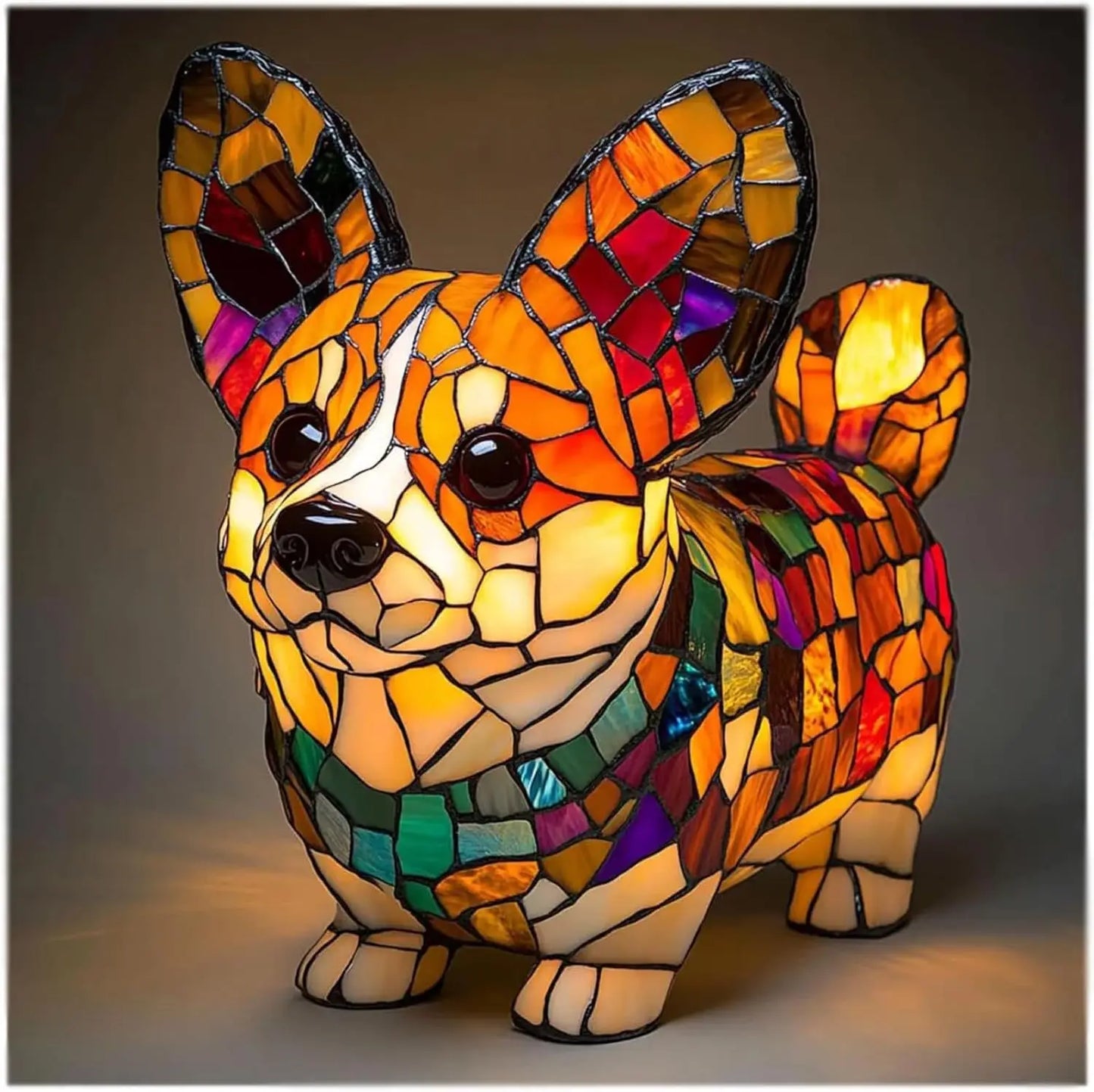 Fun Dog Statue Desk Lamp Cute Home Decor Light