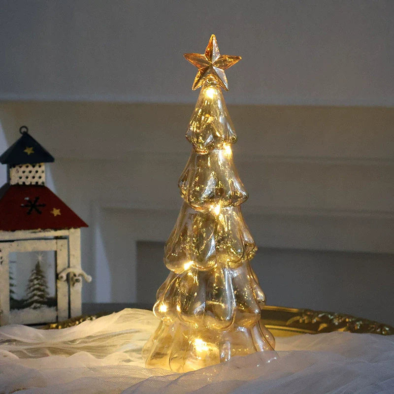 Kleine, glitzernde Weihnachtsbaumdekorationen aus Glas