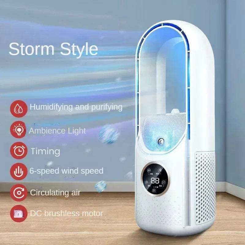 Leiser, klingenloser USB-Ventilator mit 6 Geschwindigkeitsstufen und Luftbefeuchter
