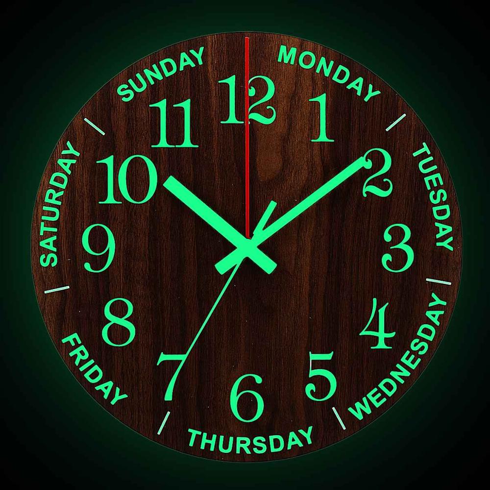 Quiet Wooden LED Wall Clock - Halri