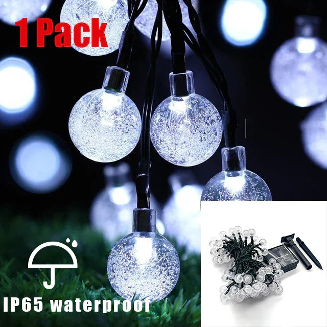 Helle, wasserdichte Solar-Lichterkette mit 100 LEDs für den Außenbereich