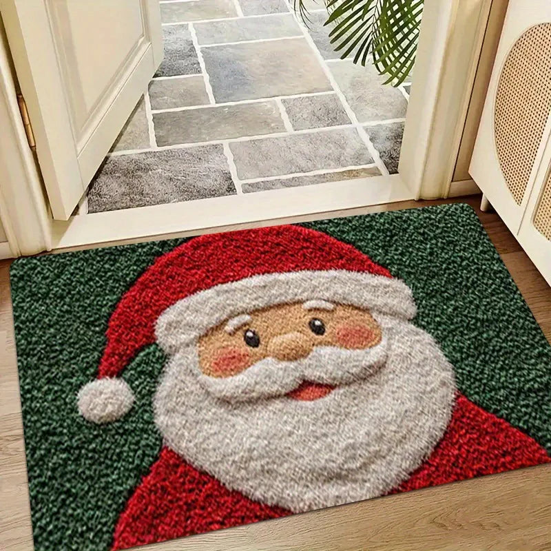 Festliche Fußmatte mit Weihnachtsmann-Motiv