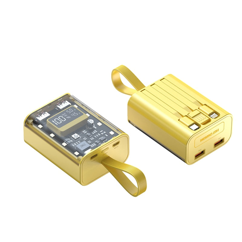 Transparente, tragbare Powerbank mit Schnellladefunktion