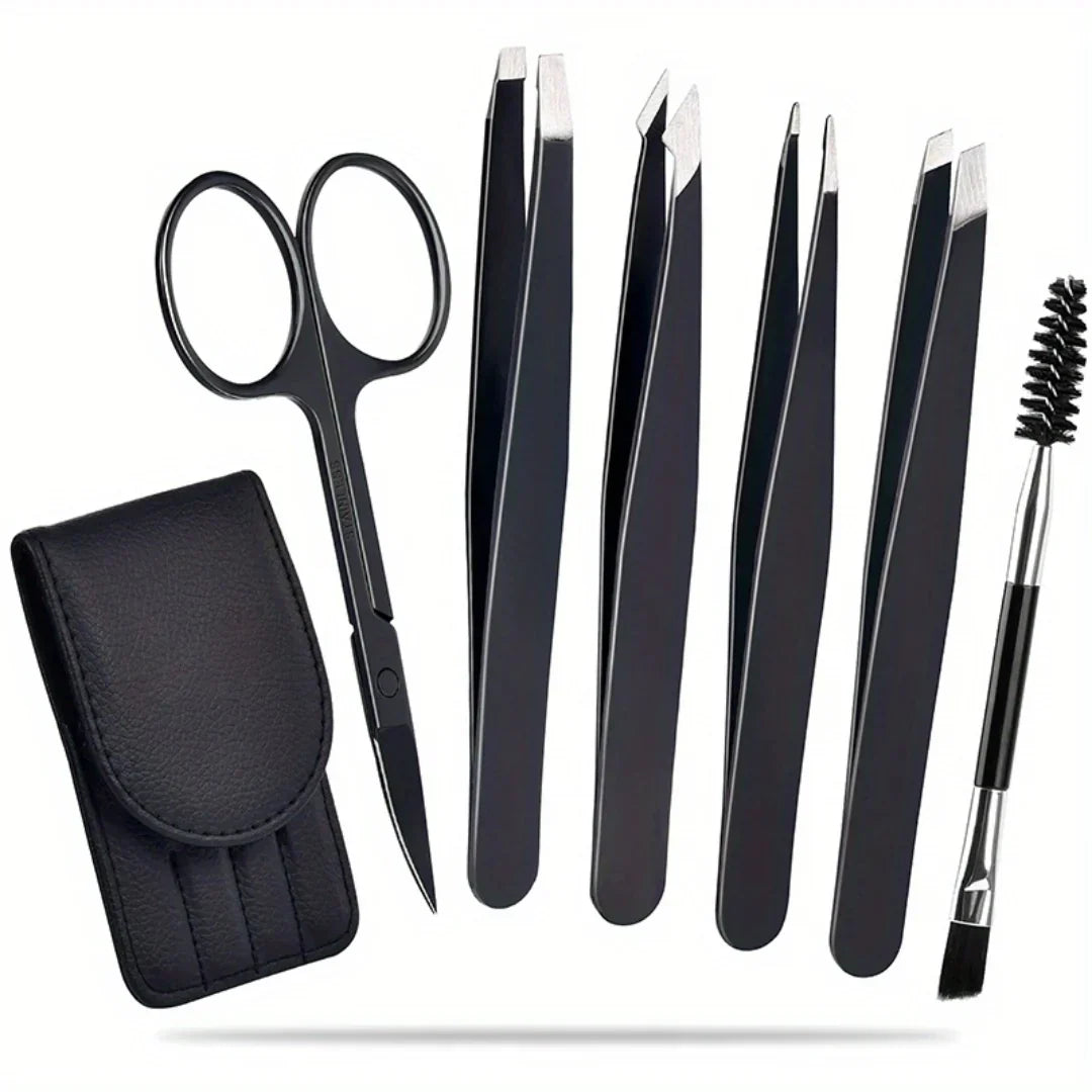 Professionelles Augenbrauenpinzetten-Set mit Reiseetui
