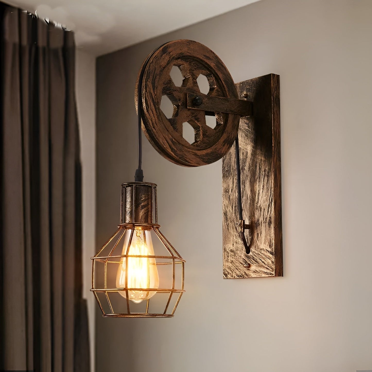 Rustikale LED-Wandleuchte aus Metall – Moderne Industrielampe