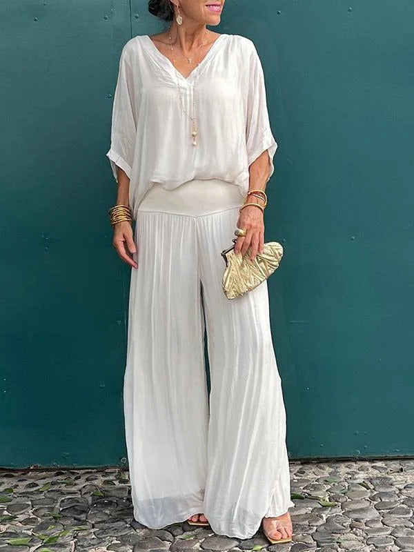 Flowy 2-Piece Wide Leg Chiffon Pants