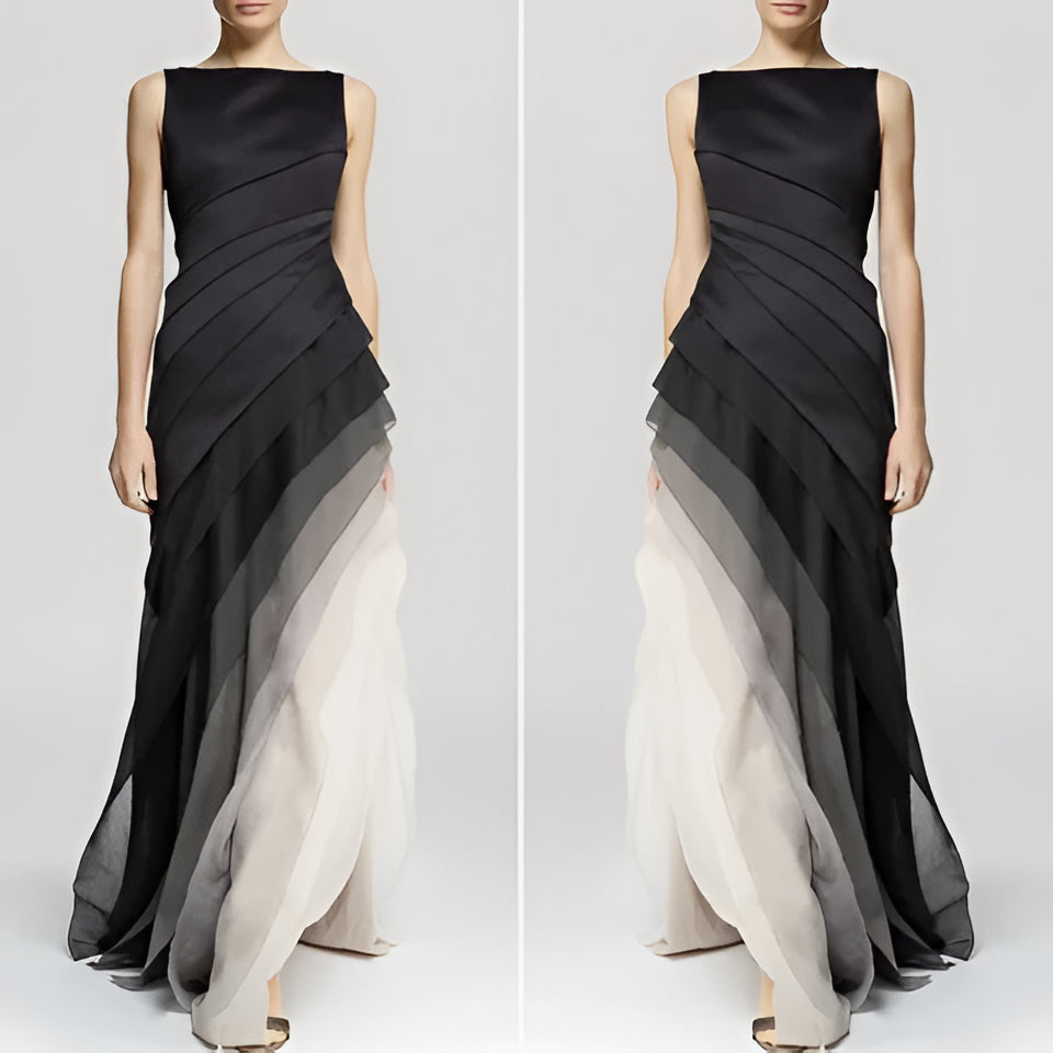 Chic Gradient Ruffle Dress