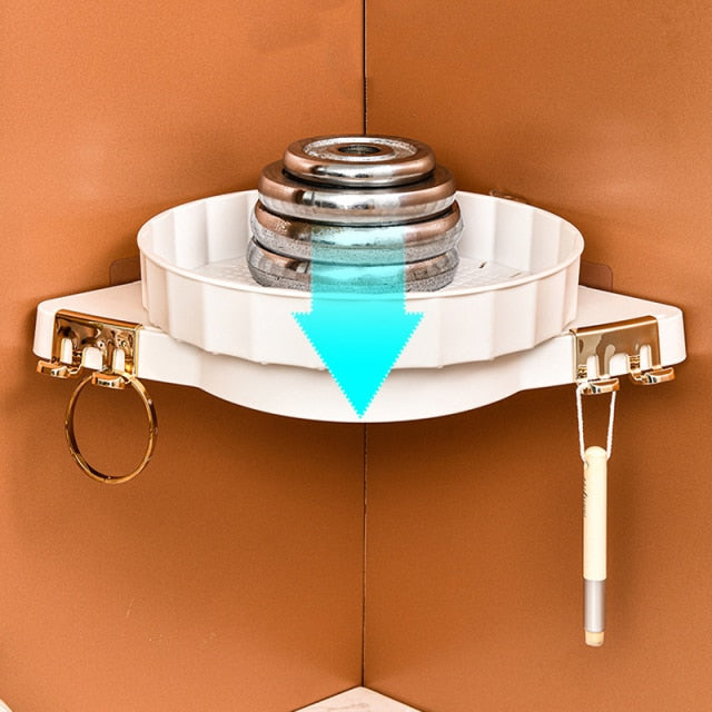 Space-Saving Soft Pink Bathroom Corner Shelf - Halri