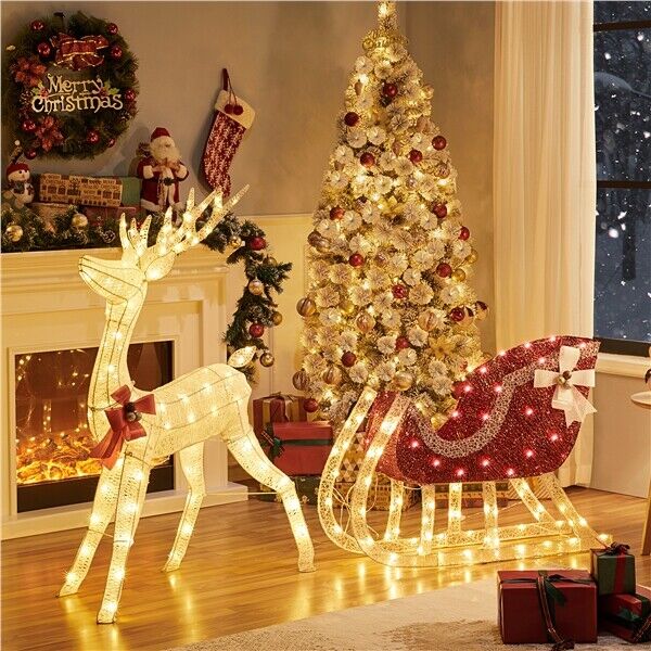 Giant Holiday Christmas Sleigh Outdoor Decor