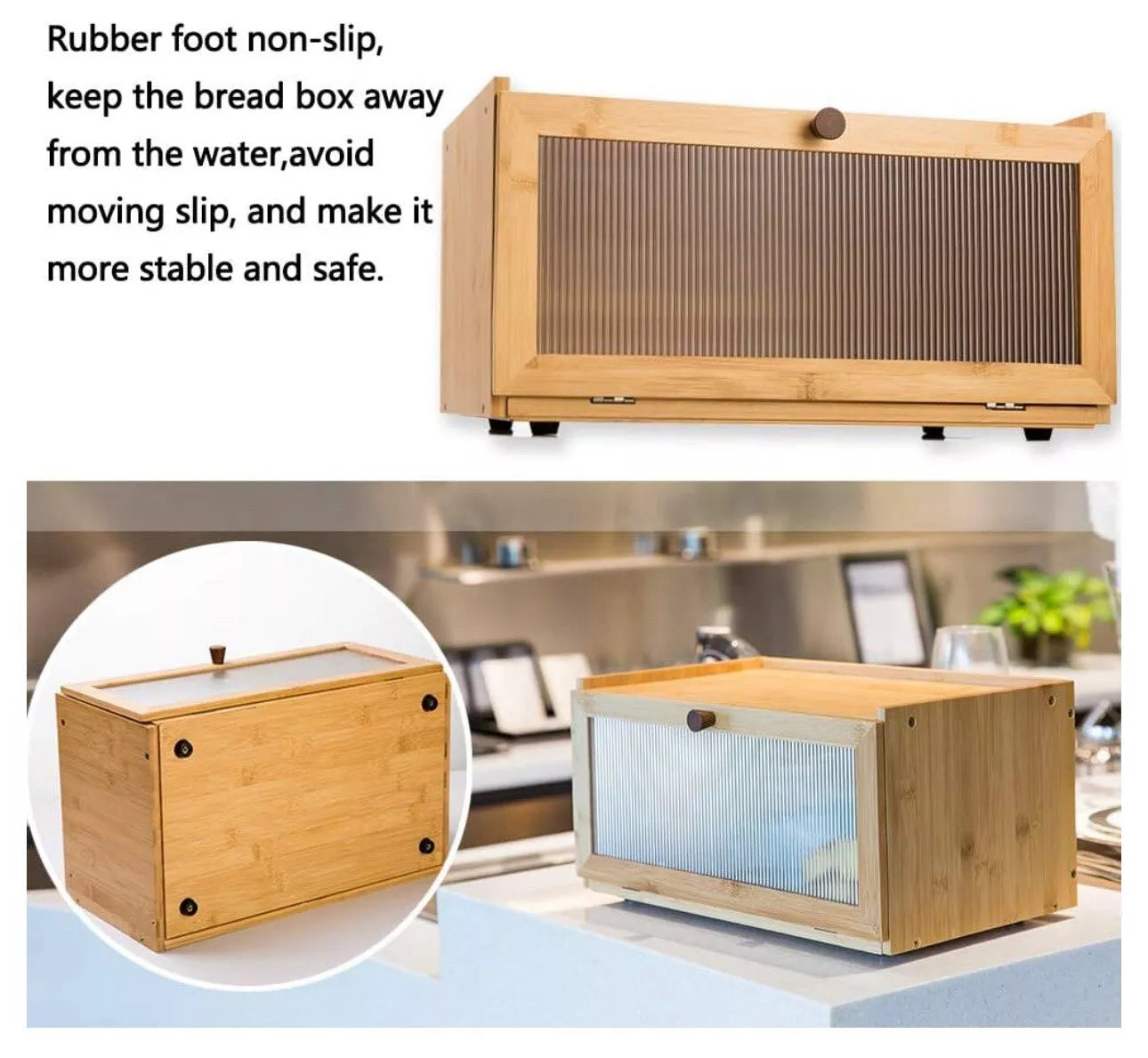 Large Kitchen Counter Bread Storage Box