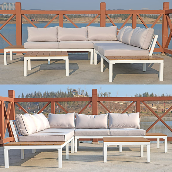 Durable Garden Patio Sofa Set with Cushions and Table