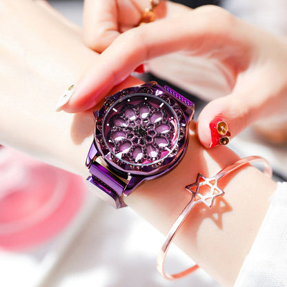 Stilvolle Damenuhr mit drehbarem Zifferblatt und wasserdichtem Armband 