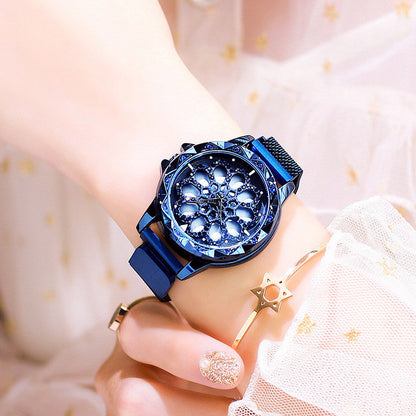 Stilvolle Damenuhr mit drehbarem Zifferblatt und wasserdichtem Armband 