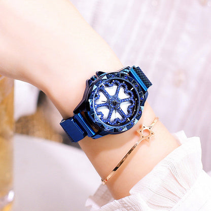 Stilvolle Damenuhr mit drehbarem Zifferblatt und wasserdichtem Armband 