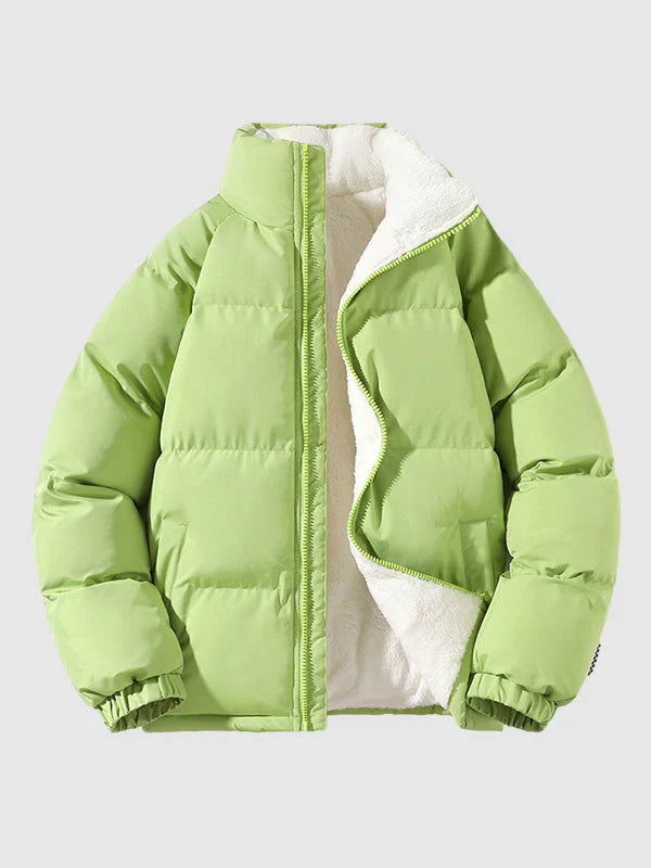 Stylish Zip Up Long Sleeve Casual Coat