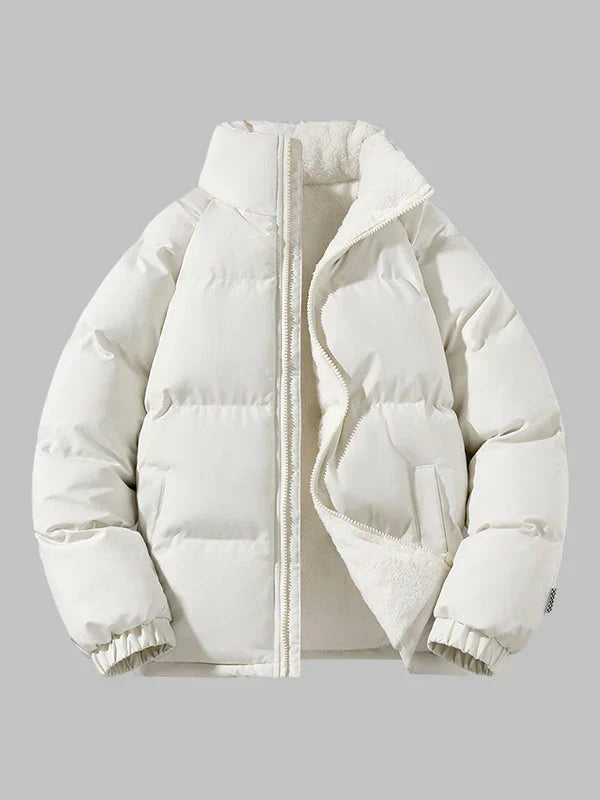 Stylish Zip Up Long Sleeve Casual Coat