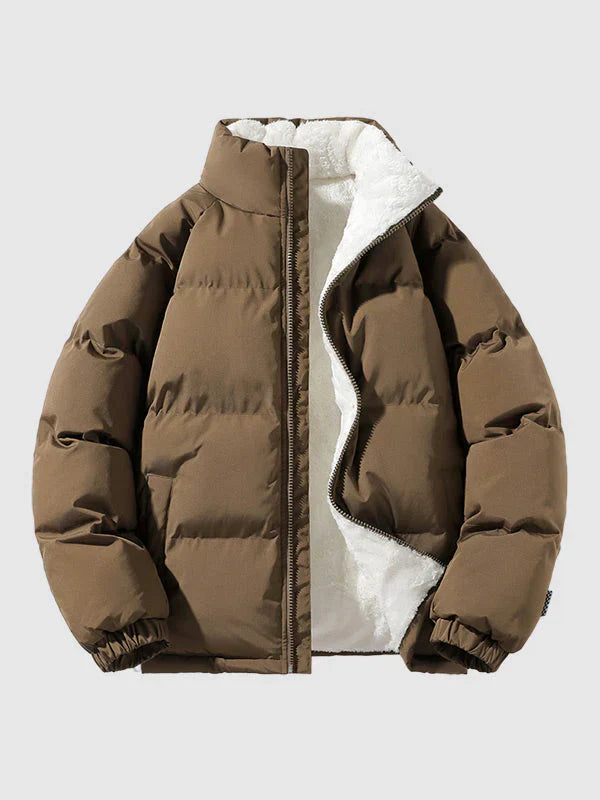 Stylish Zip Up Long Sleeve Casual Coat