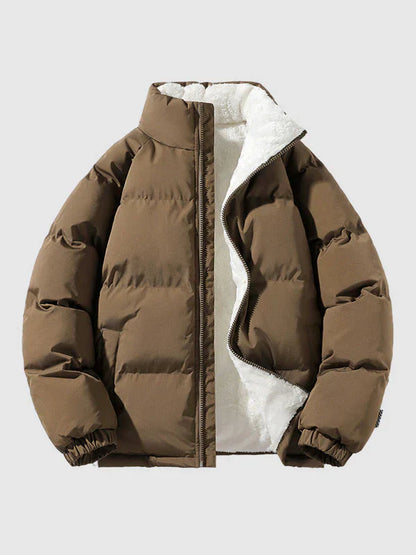 Stylish Zip Up Long Sleeve Casual Coat