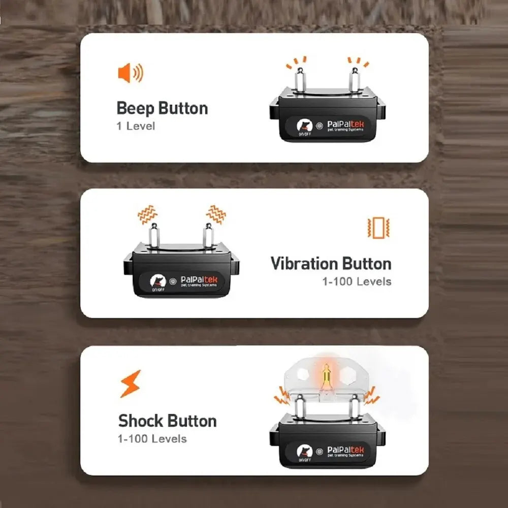 Waterproof Rechargeable Dog Shock Collar with Remote Control