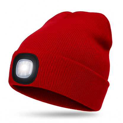 Warme Beanie-Mütze mit integriertem LED-Licht
