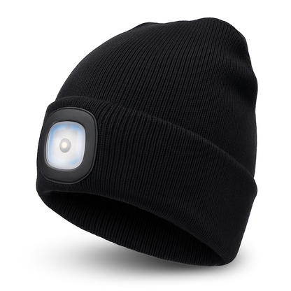 Warme Beanie-Mütze mit integriertem LED-Licht