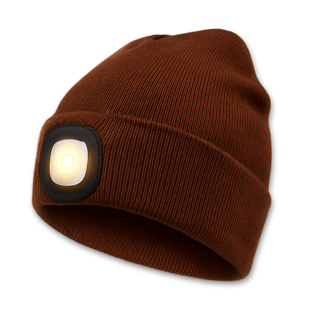 Warme Beanie-Mütze mit integriertem LED-Licht