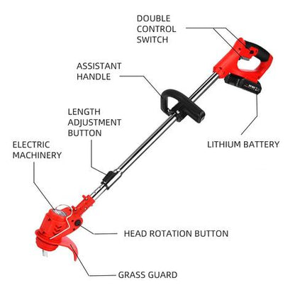Efficient Cordless Electric String Trimmer Weed Cutter