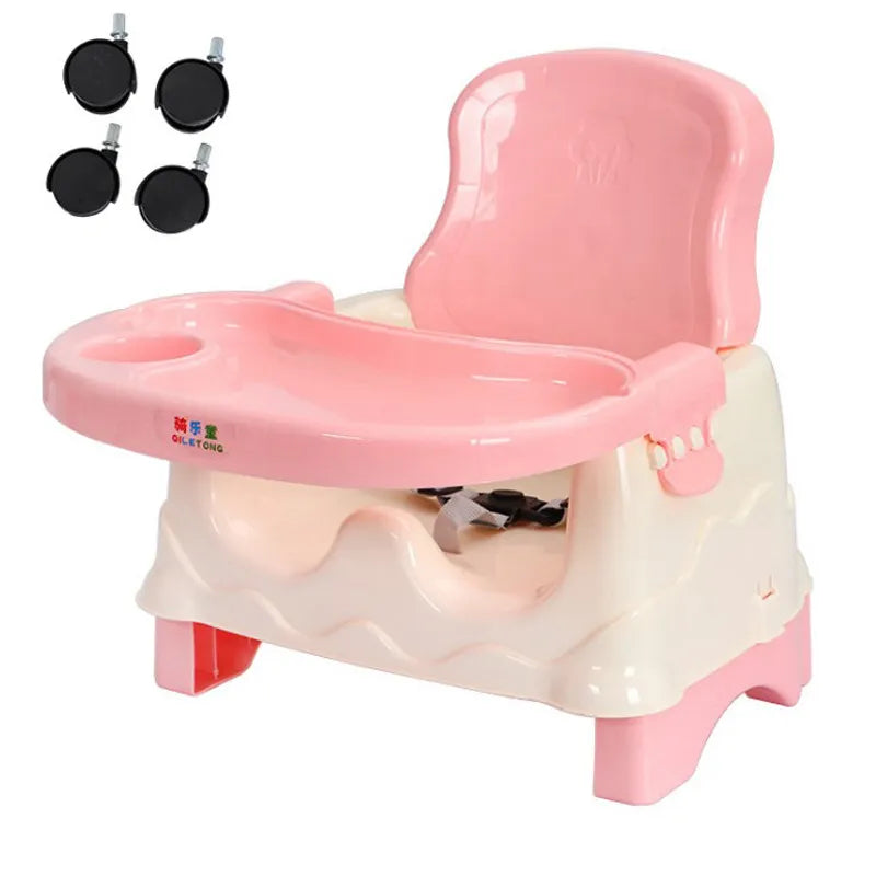 Praktischer Baby-Essstuhl mit Tablett und Gurt