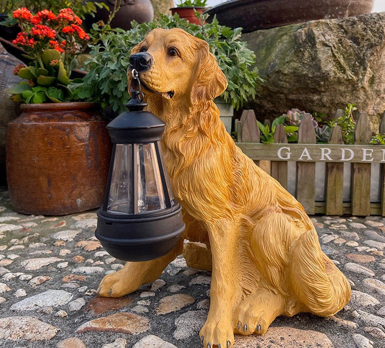 Solarbetriebene LED-Gartenfigur „Hund“