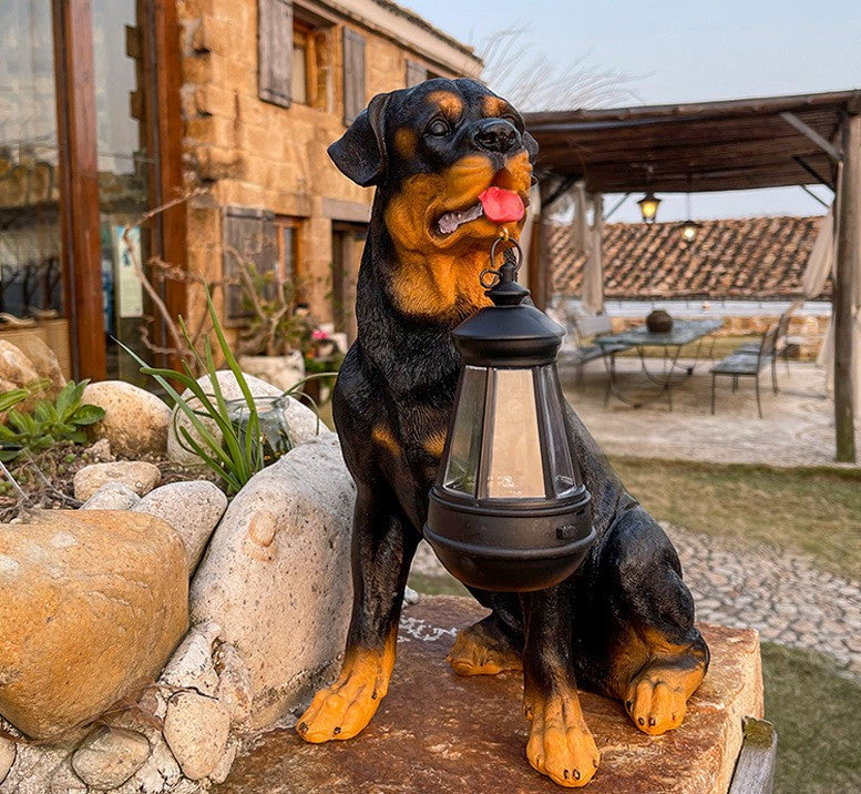 Solarbetriebene LED-Gartenfigur „Hund“