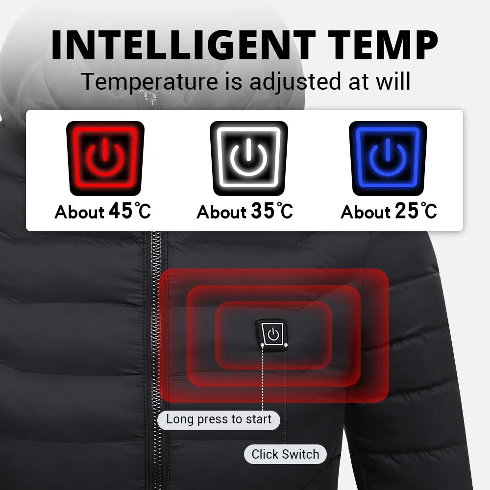 Warm Insulated Jacket with Adjustable Heat Setting