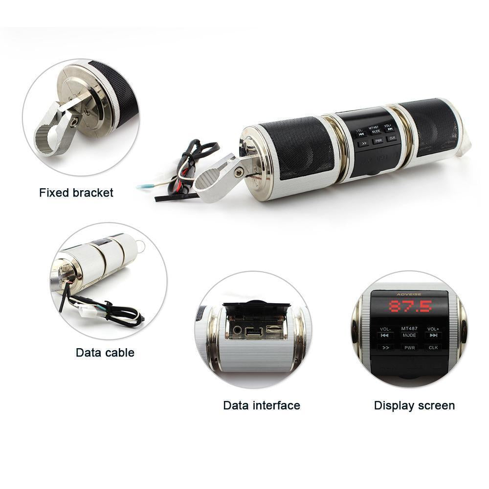 Waterproof Motorcycle Handlebar Bluetooth Speaker System - Halri