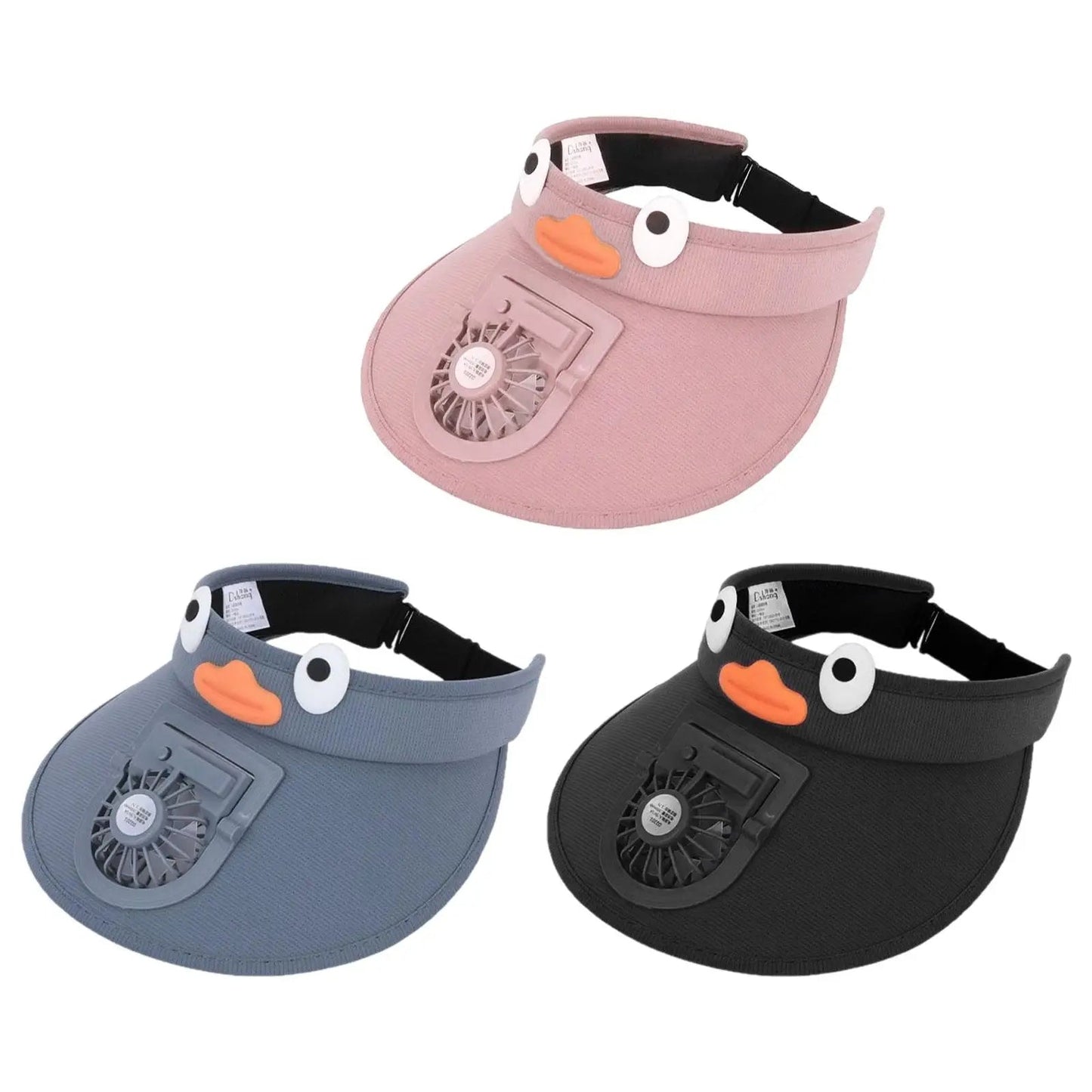 Children's Summer Sun Shade Cap with Breezy Fan