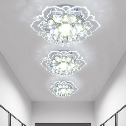 Bunte LED-Deckenleuchte mit Blumenmuster