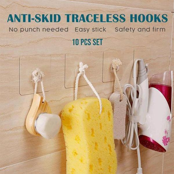 Removable Non-Slip Clear Wall Hooks (20 Pack) - Halri