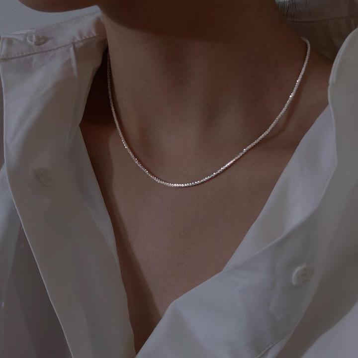 Sparkling Silver Crystal Necklace Set